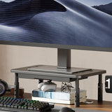 Computer Monitor Laptop Riser Desktop Organizer Space Saver Adjustable Height Black