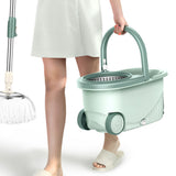 Mop and Bucket Set with Wringer with 6 Replacement Microfiber Heads for Floor Cleaning