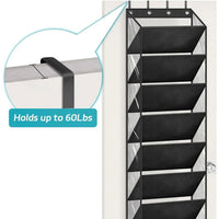 10-Tier Over the Door Shoe Organizer Clear Hanging Shoe Rack
