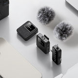 3-in-1 2.4G Wireless Lavalier Mic Set Compatible with iPhone/Android for Live Streaming & Recording