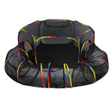 Outdoor Rainbow Cat Playpen – Circular Enclosure with Tunnel & Catio