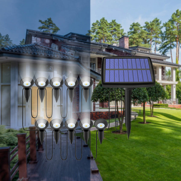 10-in-1 Solar Spot Light Outdoor Waterproof LED Garden Lawn Landscape Path Lamp White