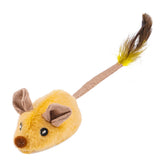 Squeaky Escaping Mouse Toy Light-up Auto Moving Rechargeable Interactive Cat Toy Yellow