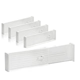 4Pcs Adjustable Drawer Dividers Multi Purpose Storage Organizer for Drawers Shelves Gray
