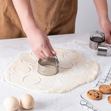 5 PCS Cutter Set Round Cookie Cutters with Handle 5 Pieces Stainless Steel Circle Baking Dough Tools for Cake