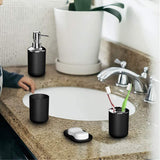 6PCS Bathroom Accessories Set Soap Dispenser Toothbrush Holder Black