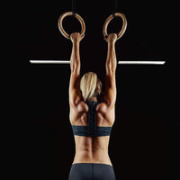 Wooden Gymnastic Rings Set Pull Up Gym Rings with Adjustable Straps for Workout Bodyweight Fitness Training