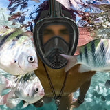 Full Face Snorkel Mask – 180 Degree Panoramic View Anti-Fog & Leak-Proof Design Black
