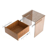 2 Pcs 3-Section Drawer Slides Stainless Steel Full Extension
