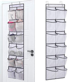12-Pocket Hanging Shoe Organizer Over Door Rack Holder White