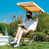 Folding Canopy Beach Camping Chairs for Camping Fishing Beach Khaki
