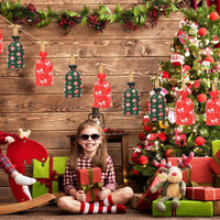 50Pcs Christmas Drawstring Candy Bags Christmas Treat Bags Xmas Party Goodie Wrapping Bags Red