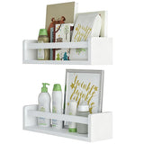 3 PCS Engineered Wood Floating Wall Mounted Book Display Shelves White