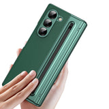 Shockproof Case For Samsung Z Fold 7 with Pen Holder Full Coverage Hinge Protection Green