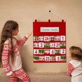 Christmas Advent Calendar Candy Bag Wall Hanging Storage Sack Xmas Decor with 24 Pockets