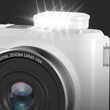8K Digital Camera with Flip Screen WIFI Remote Control for Photography White