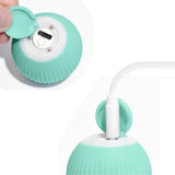 USB Rechargeable Interactive Cat Toy Ball – Smart Rolling Design for Indoor Cats Blue