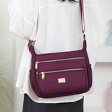 Ladies Crossbody Bag Shoulder Messenger Bag with Multiple Pockets Purple