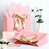 4PCS Gift Bags with Cards and Wrapping Paper for Weddings Parties Pink