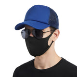 Adjustable Baseball Cap Breathable Mesh Trucker Hat for Outdoor Navy Blue