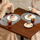 6Pcs Placemats Heat Resistant Oval Faux Leather Place Mats for Kitchen Dining Table
