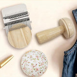 Mini Wood Knitting Loom Darning Mushroom with 50 Color Thread Kit