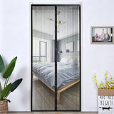 No-Drill Attraction Screen Door Curtain Keeps Bugs Out Frame Hook Loop for Home