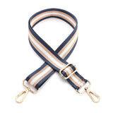 Adjustable Canvas Bag Strap with Metal Buckle for Crossbody Bags Navy Blue
