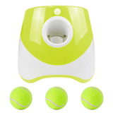 Automatic Fetch Ball Launcher Dog Toy with 3 Balls 3 Range Modes Green
