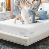 4PCS Invisible Bedsheet Clips Bed Sheet Holders with Lock Strips White