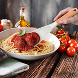 2PCS Silicone Cooking Spoons with Wood Handles