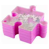 6 Layer Puzzle Sorting Organizer Box Trays for 1000 Pieces Rose Red
