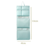 Multi-Compartments Hanging Storage Organizer Foldable Packing Cubes with Handle for Travel Blue