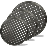Non-Stick Pizza Pan Carbon Steel Crisper Tray Round Oven Bakeware with Vent Holes 24-32cm Style 5