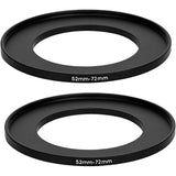 2 PCS Metal Camera Filter Adapter Rings 52mm to 77mm