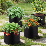 5 Pcs Gallon Grow Bags Thickened Nonwoven Fabric Pots for Fruit Flowers and Vegetables