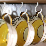 90 PCS Metal Cup Hooks Screw Screw-In Hanging Hat Peg Plant Hanger with Storage Box White