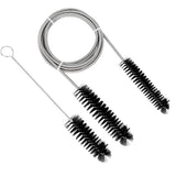 2 Pcs Flexible Drain Brush Set Double Ended Long Hose Pipe Cleaner for Refrigerator Defrost Black