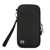 RFID Blocking Passport Holder Family Travel Card Organizer With Zipper Black
