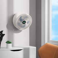 3-Speed Adjustable Air Circulator Fan Foldable  Wall Hanging Fan Rechargeable Desktop Cooling Fan White