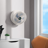 3-Speed Adjustable Air Circulator Fan Foldable  Wall Hanging Fan Rechargeable Desktop Cooling Fan White