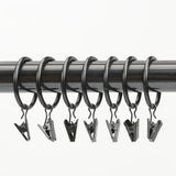 18-Pack Metal Curtain Ring Clips 4.0mm Wire with 50mm Inner Diameter Black