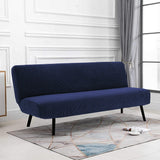 Stretch Armless Cover Sofa Bed Slipcover Protector Elastic Futon Protector Blue