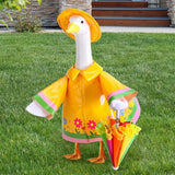 58 cm Raincoat Porch Goose Outfits Yellow Raincoats Costume with Umbrella and Hat
