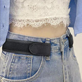 2Pcs No Buckle Elastic Belts for Pants Adjustable Hook and Loop Waist Belts
