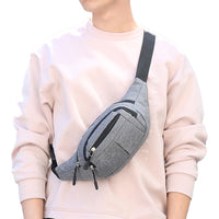Unisex Sling Bag Chest Pack Fanny Pack Sports Waist Bag Wallet Grey