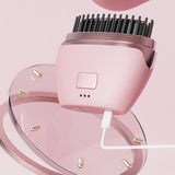 Mini Hair Straightener Rechargeable Portable Hair Straightener Brush Pink
