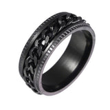 Fidget Spinner Ring for Anxiety Relief Stainless Steel for Adults & Teens Black
