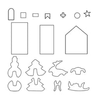 18PCS Stainless Steel Christmas Cookie Cutter Set with 3D Gingerbread House Shapes