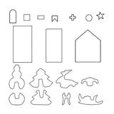 18PCS Stainless Steel Christmas Cookie Cutter Set with 3D Gingerbread House Shapes